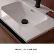Ensemble COMPLET NOJA 61cm Ch&ecirc;ne naturel meuble 3 tiroirs + vasque + miroir + Led - SALGAR R&eacute;f. 105625
