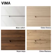 Ensemble COMPLET VIMA 101cm Blanc satin&eacute; meuble 2 tiroirs + vasque + miroir  - SALGAR R&eacute;f. 111783