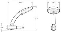 Ensemble de douche Citrus 110 avec support mural Chrome - JACOB DELAFON Réf. E12917-CP