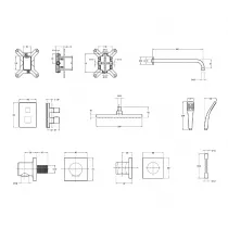 Ensemble douche encastr&eacute; thermostatique Modulo Chrom&eacute; - JACOB DELAFON R&eacute;f. E30757-CP