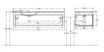 Ensemble Fargo 130cm 1 tiroir Amande + plan vasque gauche- O\'DESIGN Réf. FARGO1300AMCG