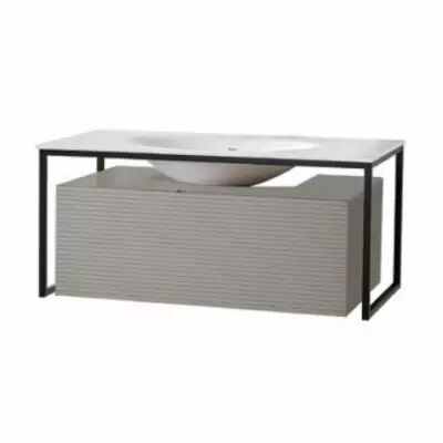 Ensemble Fargo 80cm Gris alo� poudr� + plan vasque - O\'DESIGN R�f. FARGO800GA
