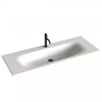 Ensemble LEVANTO 121cm meuble 2 tiroirs + plan-vasque (perçé 1 ou 2 trous) - Décor bois strié (2 finitions au choix) - DECOTEC