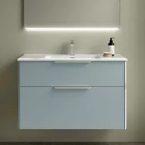 Ensemble LUVA 101cm Aqua meuble 2 tiroirs + vasque (poign&eacute;es en option) - SALGAR R&eacute;f. 119754