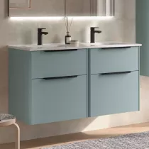 Ensemble LUVA 121cm Aqua meuble 4 tiroirs + vasque (poign&eacute;es en option) - SALGAR R&eacute;f. 119764