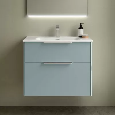 Ensemble LUVA 81cm Aqua meuble 2 tiroirs + vasque (poign�es en option) - SALGAR R�f. 119752
