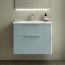 Ensemble LUVA 81cm Aqua meuble 2 tiroirs + vasque (poign&eacute;es en option) - SALGAR R&eacute;f. 119752
