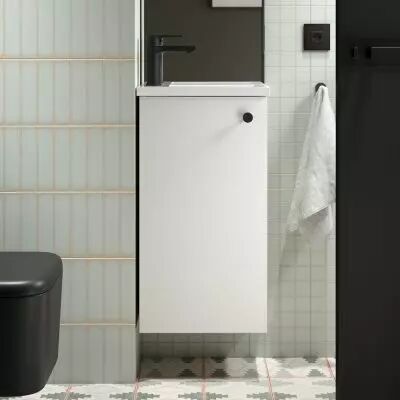 Ensemble meuble + vasque Marville 40cm 1 porte Blanc satin� - SALGAR R�f. 104997