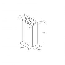 Ensemble meuble + vasque Marville 79cm 2 portes Blanc brillant - SALGAR