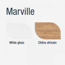 Ensemble meuble + vasque Marville 79cm 2 portes Blanc brillant ou Chêne Africain - SALGAR
