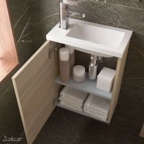 Ensemble meuble + vasque Micro 40cm 1 porte Chêne calédonie - SALGAR Réf. 22899