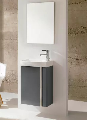 Ensemble meuble Elegance Pack 45cm Anthracite + plan vasque + miroir - ROYO R�f. 122915