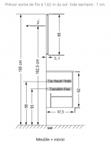 Ensemble meuble Nolita 60cm 2 tiroirs + plan vasque SANIJURA Réf. 537040