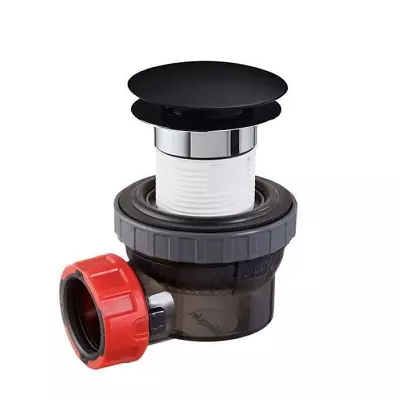 Ensemble Nano 6.7 bonde clic-clac Noir mat + siphon ultra-compact & universel - WIRQUIN R�f. 30723978