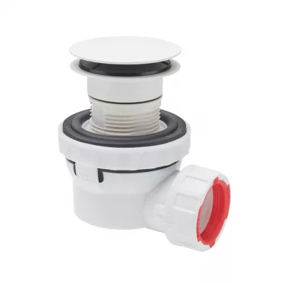 Ensemble Nano bonde clic-clac Solidsurface blanc mat + siphon ultra-compact & universel - O\'DESIGN R�f. SV107