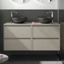 Ensemble NOJA 140cm meuble 4 tiroirs Gris satin� + plan (vasques & miroirs en option) - Salgar R�f. 118511