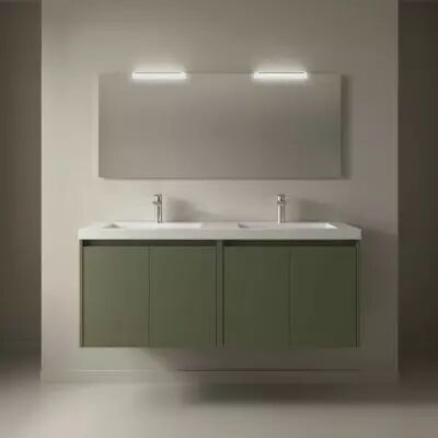 Ensemble NOJA 141cm meuble 4 portes Vert satin� + vasque (miroir en option) - Salgar R�f. 105099