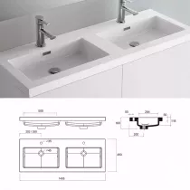 Ensemble NOJA 141cm meuble 4 tiroirs Gris satin&eacute; + vasque (miroir en option) - SALGAR R&eacute;f. 118471