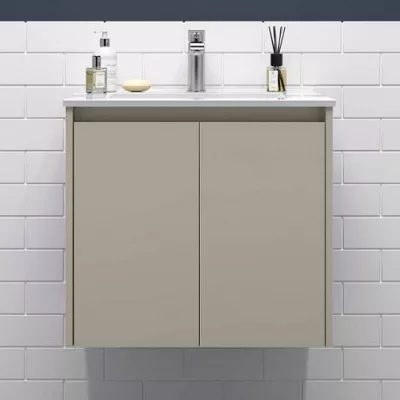 Ensemble NOJA 60cm Gris satin� meuble 2 portes + vasque - SALGAR R�f. 118460