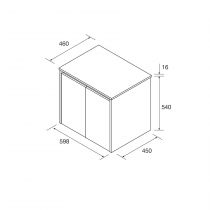 Ensemble NOJA 60cm meuble 2 portes Blanc brillant + plan (vasque & miroir en option) - Salgar Réf. 105534