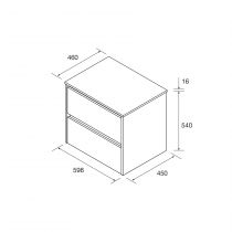 Ensemble NOJA 60cm meuble 2 tiroirs Blanc brillant + plan (vasque & miroir en option) - Salgar Réf. 105453