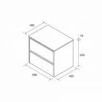 Ensemble NOJA 60cm meuble 2 tiroirs Blanc brillant + plan (vasque & miroir en option) - Salgar R&eacute;f. 105453
