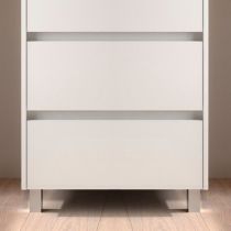Ensemble NOJA 61cm meuble 3 tiroirs Blanc brillant + vasque (plinthe & miroir en option) - Salgar Réf. 106241