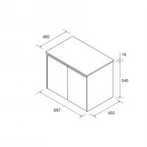 Ensemble NOJA 70cm meuble 2 portes Blanc brillant + plan (vasque & miroir en option) - Salgar Réf. 105543