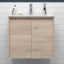 Ensemble NOJA 71cm meuble 2 portes Ch&ecirc;ne naturel + vasque (miroir en option)  - SALGAR R&eacute;f. 105036