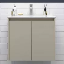 Ensemble NOJA 71cm meuble 2 portes Gris satin&eacute; + vasque (miroir en option)  - SALGAR R&eacute;f. 118461