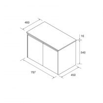 Ensemble NOJA 80cm meuble 2 portes Blanc brillant + plan (vasque & miroir en option) - Salgar Réf. 105552