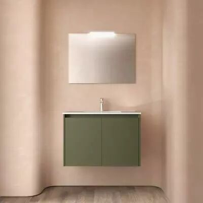 Ensemble NOJA 81cm meuble 2 portes Vert satin� + vasque (miroir en option) - Salgar R�f. 105081