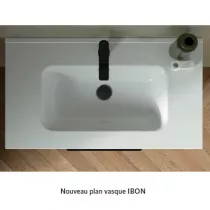 Ensemble NOJA 91cm meuble 2 tiroirs Ch&ecirc;ne Africain + vasque (miroir en option) - Salgar R&eacute;f. 106158