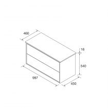 Ensemble OPTIMUS 100cm meuble 2 tiroirs Blanc satiné + plan (vasque & miroir en option) - Salgar Réf. 104651