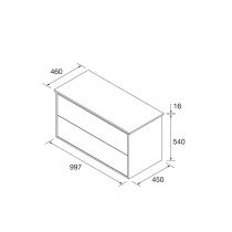 Ensemble OPTIMUS 100cm meuble 2 tiroirs Blanc satiné + plan (vasque & miroir en option) - Salgar Réf. 104651