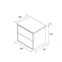 Ensemble OPTIMUS 61cm meuble 2 tiroirs Blanc satiné + plan (vasque & miroir en option) - Salgar Réf. 104645