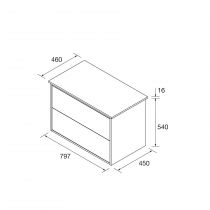 Ensemble OPTIMUS 80cm meuble 2 tiroirs Blanc satiné + plan (vasque & miroir en option) - Salgar Réf. 104648