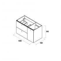 Ensemble Salgar UNIIQ 120cm 2 tiroirs/1 porte à droite Anthracite - Meuble+Plan-vasque Solid-surface - Poignées à personnaliser