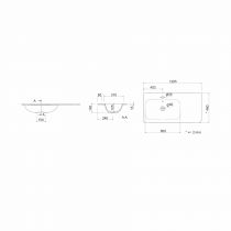 Ensemble Salgar UNIIQ 120cm 2 tiroirs/1 porte à droite Blanc mat - Meuble + Plan-vasque Solid-surface - Poignées à personnaliser