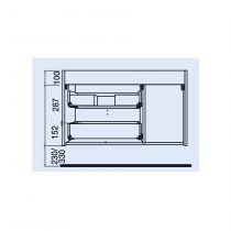 Ensemble Salgar UNIIQ 120cm 2 tiroirs/1 porte à droite Blanc mat - Meuble + Plan-vasque Solid-surface - Poignées à personnaliser