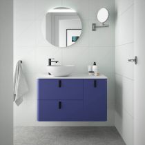 Ensemble Salgar UNIIQ 90cm 2 tiroirs/1 porte à droite - Meuble + Vasque à poser - Coloris & Poignées à personnaliser