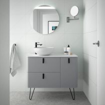 Ensemble Salgar UNIIQ 90cm 2 tiroirs/1 porte à droite - Meuble + Vasque à poser - Coloris & Poignées à personnaliser