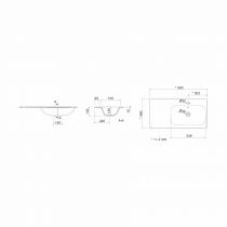 Ensemble Salgar UNIIQ 90cm 2 tiroirs/1 porte à gauche Anthracite - Meuble + Plan-vasque Solid-surface - Poignées à personnaliser