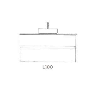 Ensemble SIGNATURE 101cm meuble 2 tiroirs + plan compact (vasque � poser en option) - Laque au choix - DECOTEC