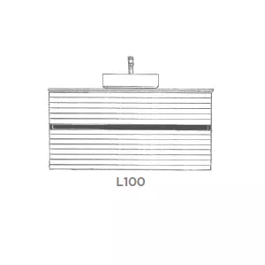 Ensemble SIGNATURE 101cm meuble 2 tiroirs + plan compact (vasque � poser en option) - Placage bois - DECOTEC