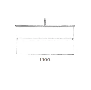 Ensemble SIGNATURE 101cm meuble 2 tiroirs + plan-vasque (per�� 1 robinet) - Laque au choix - DECOTEC