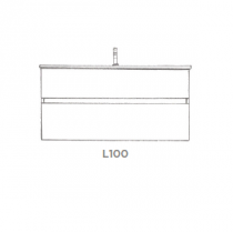 Ensemble SIGNATURE 101cm meuble 2 tiroirs + plan-vasque (perçé 1 robinet) - Laque au choix - DECOTEC