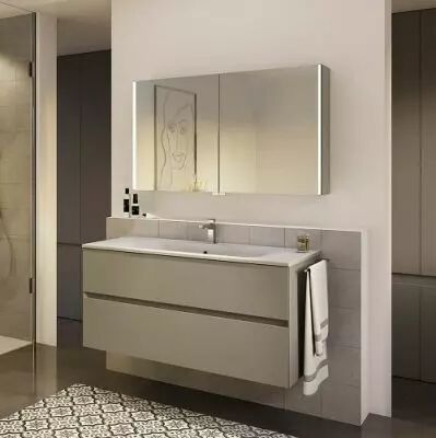 Ensemble SIGNATURE 120cm meuble 2 tiroirs + plan-vasque - Laque au choix - DECOTEC