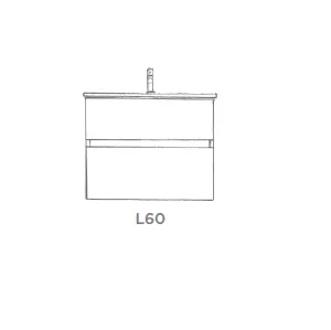 Ensemble SIGNATURE 61cm meuble 2 tiroirs + plan-vasque (per�age 1 ou 2 robinets) - Laque au choix - DECOTEC