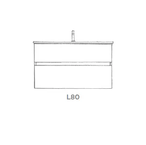 Ensemble SIGNATURE 81cm meuble 2 tiroirs + plan-vasque (per�� 1robinet) - Laque au choix - DECOTEC